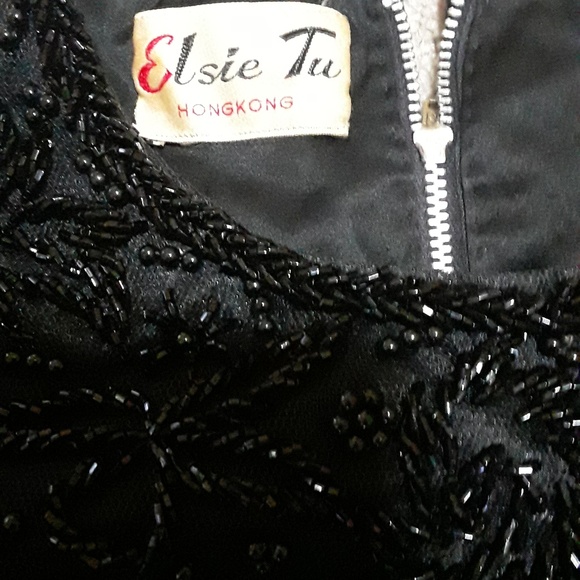 Gorgeous Elsie Tu Black Beaded Dress/Wedding XS - Picture 6 of 6